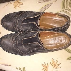 Italian Alberto Fermani wing tipped slip-on Sz 10